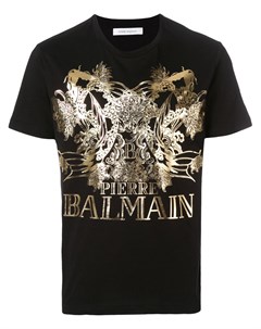 Футболка с рыбами и логотипом Pierre balmain