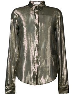 Прозрачная блузка с эффектом металлик Saint laurent