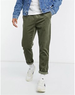 Вельветовые узкие брюки цвета хаки Asos design