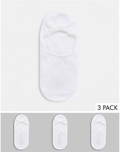Набор из трех пар белых носков невидимок Nicce