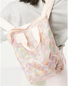 Розовая сумка тоут с геометрическим 3D принтом Adidas originals