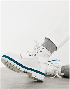 Белые походные ботинки на плоской подошве с ремешками в стиле милитари CAT Mode Cat footwear