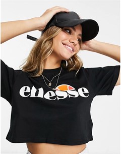 Черная укороченная футболка Ellesse