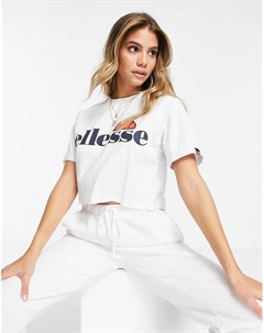 Белая укороченная футболка Ellesse