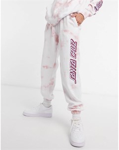 Розовые спортивные брюки с принтом тай дай и логотипом Strip Santa cruz