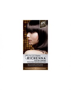 Крем краска для волос с хной 4N Brown Richenna