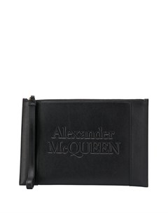 Клатч на молнии с тиснением логотипа Alexander mcqueen