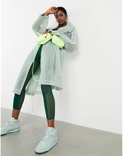 Зеленое пальто в сеточку с ассиметричными краями adidas x IVY PARK Ivy park