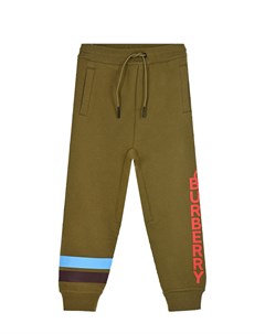 Спортивные брюки цвета хаки детские Burberry