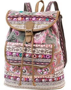 Рюкзак с вышивкой и пайетками (синий/ярко-розовый) Bonprix