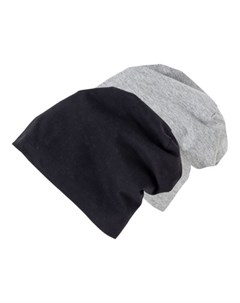 Трикотажная шапочка бини (черный + серый однотонный) Bonprix