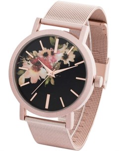 Часы с цветочным узором на циферблате (розово-золотистый) Bonprix