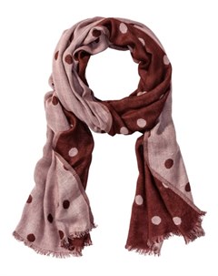 Двухсторонний шарф в горошек (красный каштан/телесный в горошек) Bonprix