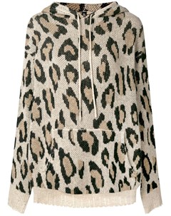 Леопардовый свитер с капюшоном R13