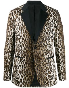 Жаккардовый блейзер с леопардовым принтом Versace