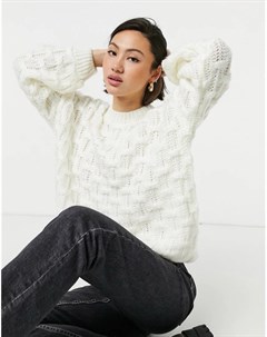 Свободный свитер крупной вязки в клетку Fashion union