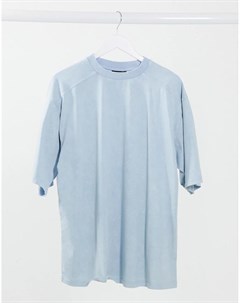 Нежно голубая oversized футболка с декоративными швами Asos design