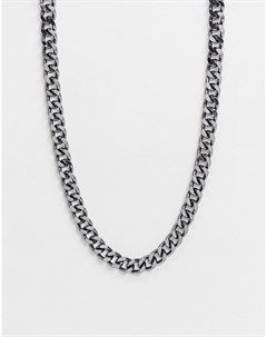 Серебристое ожерелье цепочка с массивными звеньями Topshop