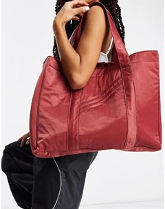 Красная сумка шопер мини с логотипом трилистником Adidas originals