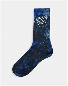 Темно синие носки с принтом Santa cruz