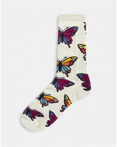 Кремовые носки с бабочками Huf