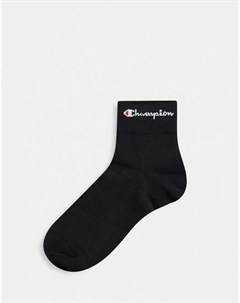 Черные носки до щиколотки с логотипом Champion