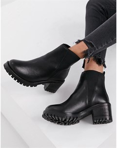 Черные кожаные ботинки челси на каблуке Rule london