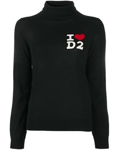 Джемпер с высоким воротником и логотипом Dsquared2