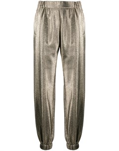 Зауженные брюки с эффектом металлик Saint laurent