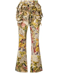 Расклешенные брюки с оборками с принтом Moschino pre-owned