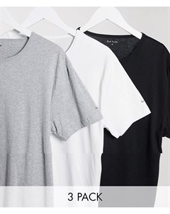 Набор из трех футболок для дома в черном белом и сером цвете Paul smith