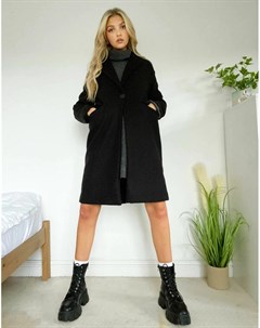 Черное классическое пальто Bershka