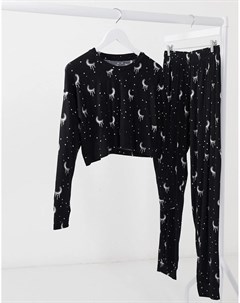 Пижамный комплект с брюками и лунным принтом Brave soul