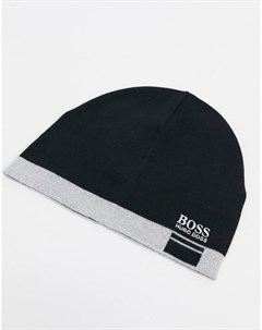 Черная шапка бини с логотипом Albo Boss