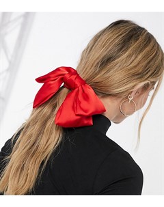 Эксклюзивная резинка для волос с большим красным атласным бантом London My accessories