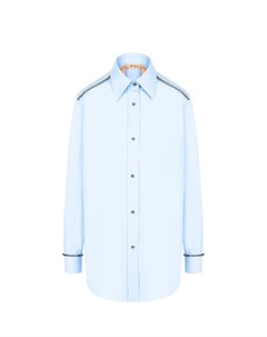 Хлопковая блуза с накладным карманом и декоративной отделкой No21