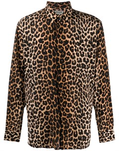 Рубашка с леопардовым принтом Saint laurent