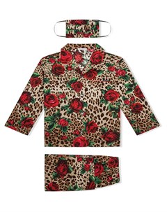 Пижама с леопардовым логотипом Dolce & gabbana kids