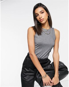 Серебристая блестящая майка борцовка Vero moda