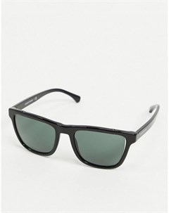 Квадратные солнцезащитные очки в зеленой оправе Emporio armani