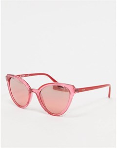 Розовые солнцезащитные очки кошачий глаз Vogue Versace