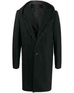 Однобортное пальто с капюшоном Attachment