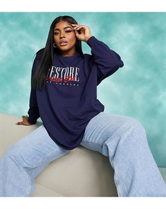 Oversized свитшот в университетском стиле с надписью Restore ASOS DESIGN Curve Asos curve