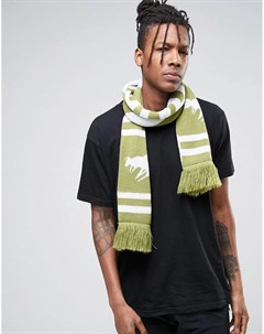 Вязаный шарф с узором елочка и фирменным знаком Abz london