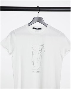 Белая футболка с металлизированным принтом Kocktail Karl lagerfeld