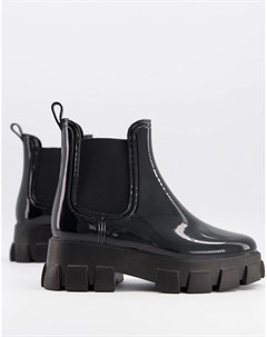 Черные непромокаемые ботинки челси на массивной подошве Giana Asos design
