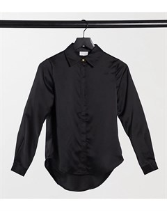 Черная атласная рубашка Vila petite