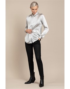 Блузка светло серого цвета прямого силуэта Vassa&co
