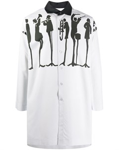 Удлиненная рубашка с графичным принтом Homme plissé issey miyake