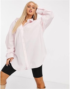 Бледно розовая oversized рубашка в стиле ретро dimitar Miss sixty